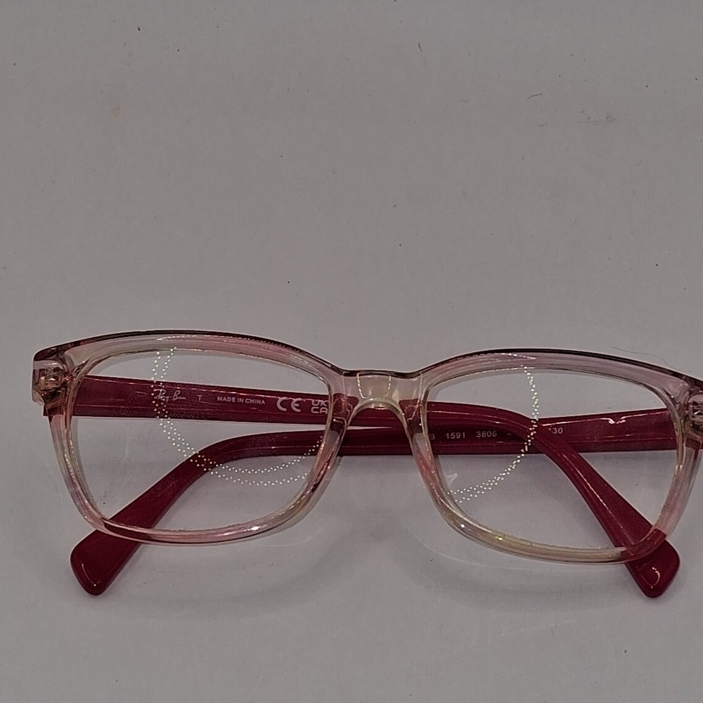 Ray-Ban RB 1591 3806 Eyeglasses Clear Pink Red Plastic 48-16-130